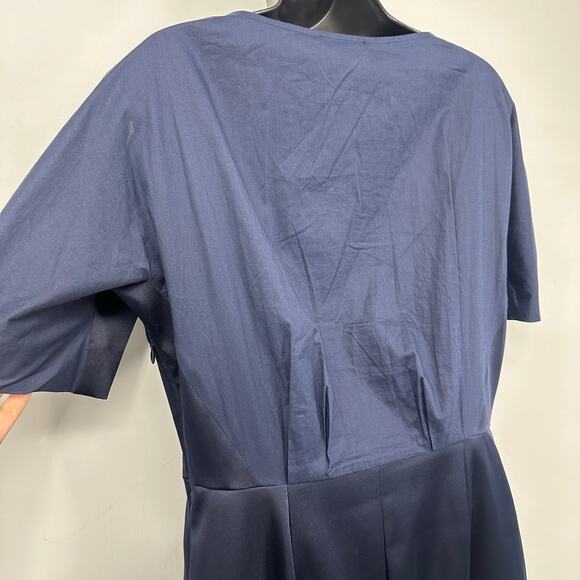 COS dress size 12 navy blue short sleeve semi structured minimalist office - Picture 3 of 10